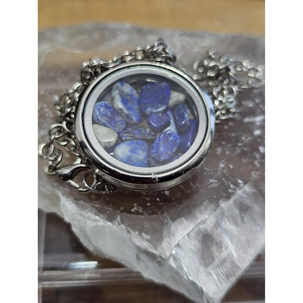 Elegant Lapis Lazuli Gemstone Pendant: Handcrafted Blue Stone Jewelry for Spirit